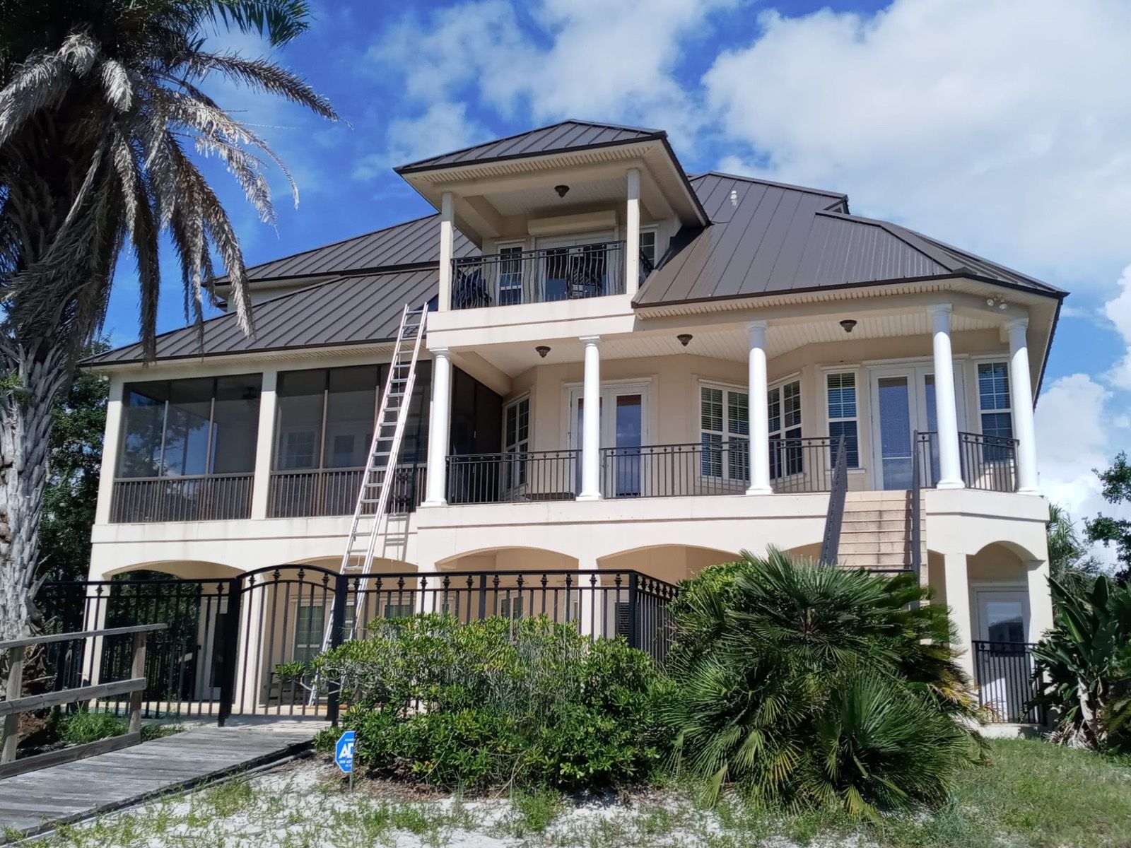 Metal Roof on a Three-Story Coastal Home