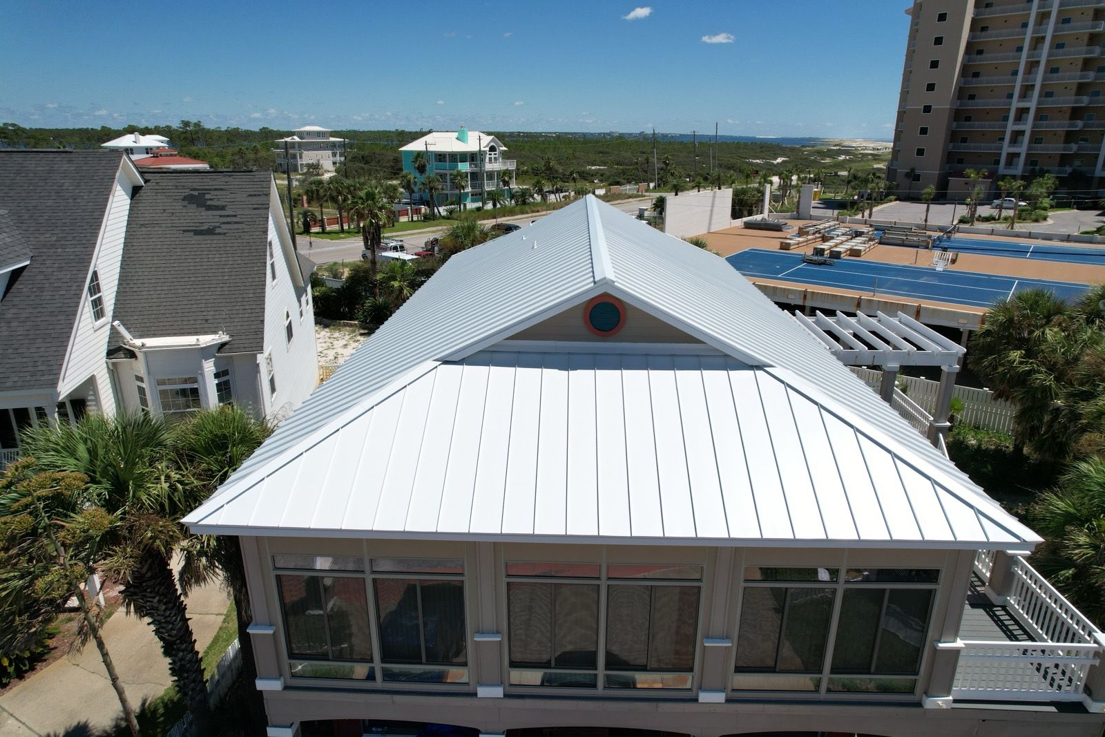 White Metal Roof on a Perdido Key Beach House