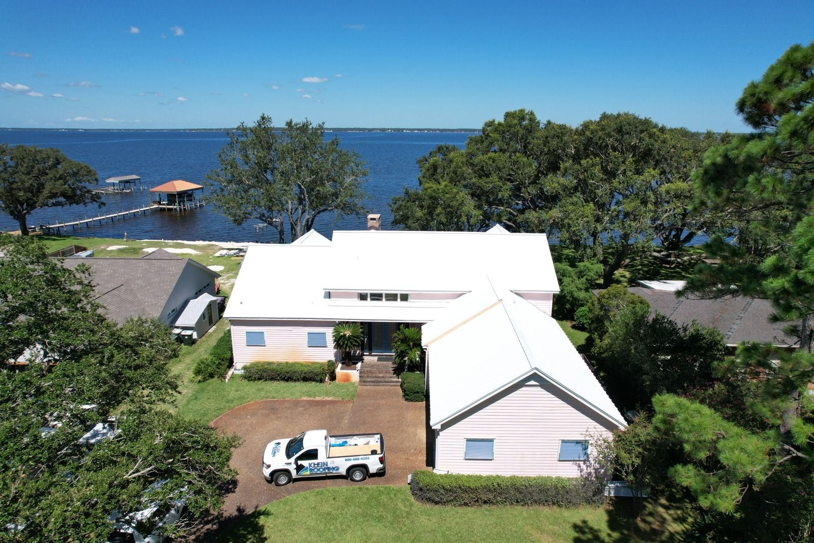 White Metal Roof on a Bayfront Home: finished roof (2 of 6)