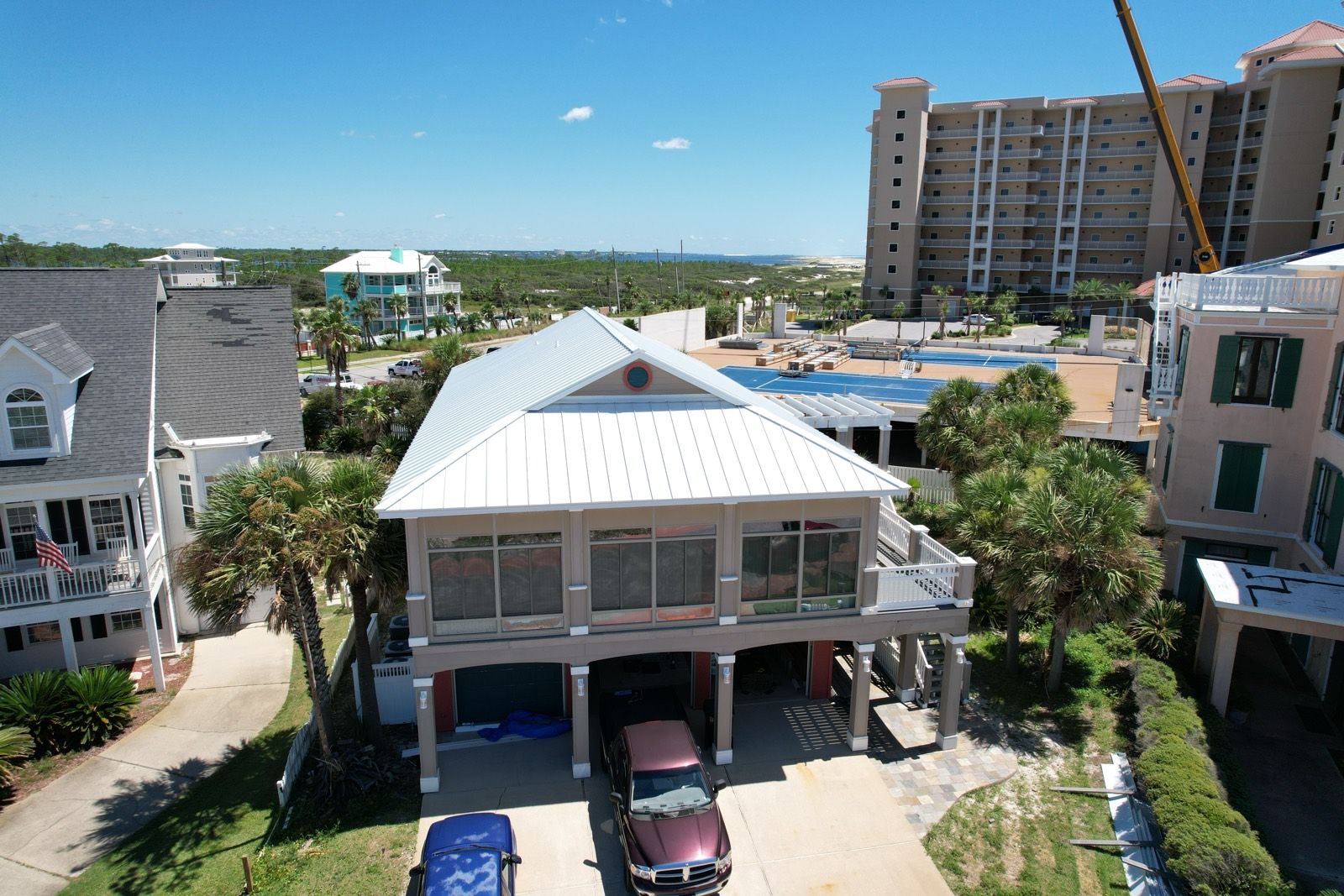 White Metal Roof on a Perdido Key Beach House: finished roof (2 of 4)