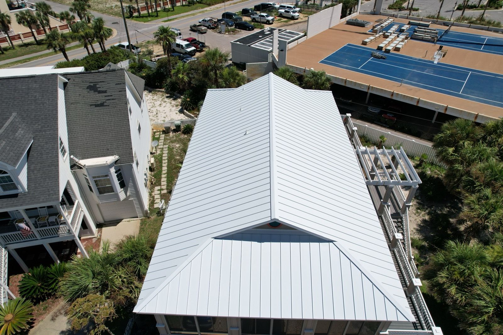 White Metal Roof on a Perdido Key Beach House: finished roof (3 of 4)