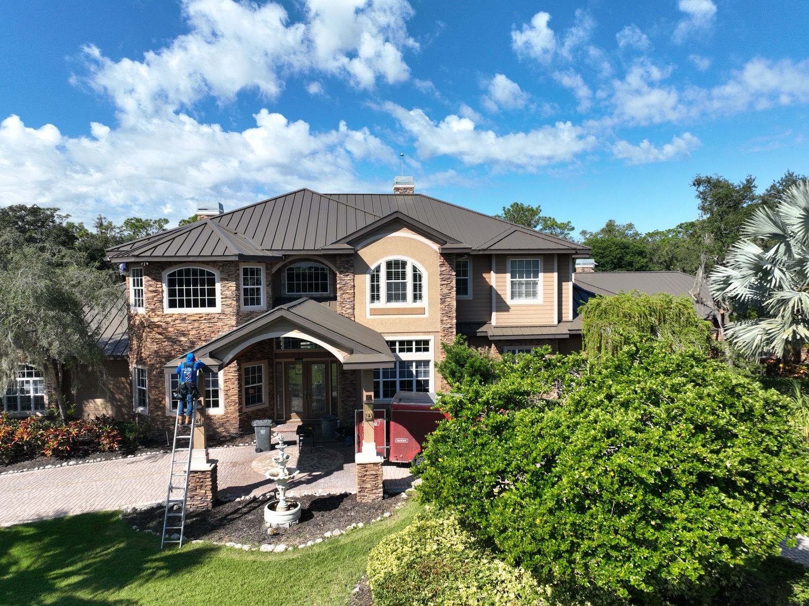 Standing Seam Metal Roof on a Bradenton Estate: on the job (11 of 12)