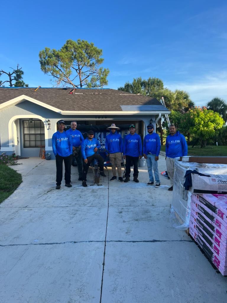 Klein Roofing crew on a job site