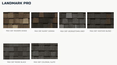 Landmark Shingle Color Selection Photo